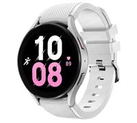 NoveltyThunder Soft Replacement Silicone Strap Band For Samsung Galaxy Watch 6/5/4 40mm Bracelet 20 MM Strap (White)