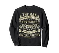 November 1980 45th Birthday Gifts For Men 45 Year Old Bday Sweatshirt