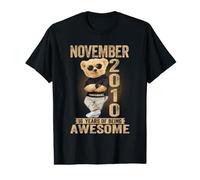 November 2010 16th Birthday 2026 Women 16 Years Teddy Bear Value Graphic T-Shirt