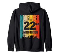 November 22 Limited Edition 22nd Day Retro Vintage Zip Hoodie