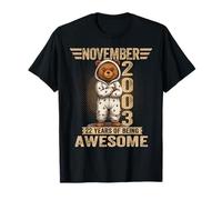 November 22nd Birthday Men Women 2003 Cute Teddy Bear T-Shirt