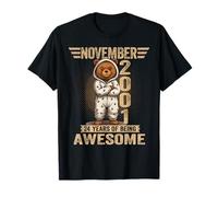 November 24th Birthday Men Women 2001 Cute Teddy Bear T-Shirt