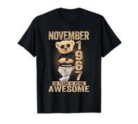 November 58th Birthday Men Women 1967 Awesome Teddy Bear T-Shirt