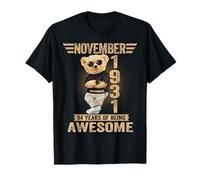 November 94th Birthday Men Women 1931 Awesome Teddy Bear T-Shirt