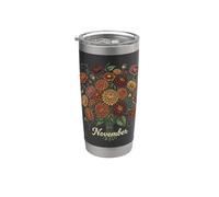November Birth Flower Chrysanthemum Birthday Stainless Steel Insulated Tumbler
