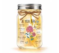 November Birth Flower Gift, Christian Birthday, Mason Jar Night Light | Chrysanthemum birth flower with Christian Bible verses and warm LED light; gift for Mum, Daughter, Sister or Friend.