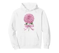 November Birth Flower Pink Chrysanthemum Bloom Pullover Hoodie