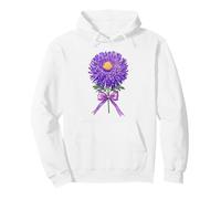 November Birth Flower Purple Chrysanthemum Design Pullover Hoodie