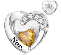 November Birthstone Charm for Pandora Charm Sterling Silver Chrysanthemum Flower Bead