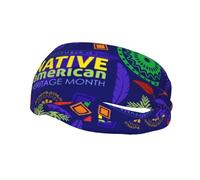 November Is Native American Heritage Month Headbands Sports Sweatband Athletic Exercise Bands Turban Hair Head For Men Women Yoga Fitness