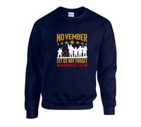 November Let Us Not Forget Remembrance Day Jumper, Lest We Forget Flower Unisex Sweatshirt Top(L, Navy)