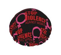 November Stop Violence Against Women Shower Caps Reusable Bath Cap Elastic Bathing Shower Hat Soft Waterproof For Hair Caps Of All Hair Lengths