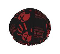 November Stop Violence Against Women Shower Caps Reusable Bath Cap Elastic Bathing Shower Hat Soft Waterproof For Hair Caps Of All Hair Lengths