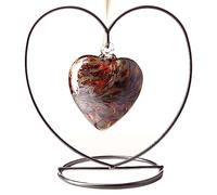 November Topaz 8cm Birthstone Glass Heart