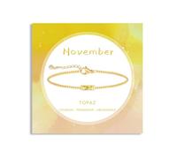 November Topaz Birthstone Bracelet Yellow Cubic Zircon Bracelet for Women Gold November Jewellery Friendship Birthday Anniversary Christmas Gifts for Women Mum Daughter