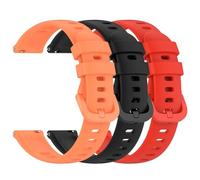 NovemFoal 16mm Replacement Watch Bands Compatible with Radley Series 21/Sekonda Connect Smart Watch 40mm Straps, Soft Sport Wristband 16mm Premium Silicone Bracelet (Orange+Black+Red)