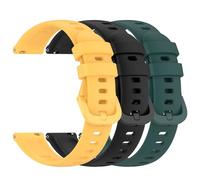 NovemFoal 16mm Replacement Watch Bands Compatible with Radley Series 21/Sekonda Connect Smart Watch 40mm Straps, Soft Sport Wristband 16mm Premium Silicone Bracelet (Yellow+Black+Dark Green)
