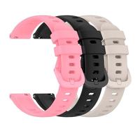 NovemFoal 16mm Replacement Watch Bands Compatible with Radley Series 21/Sekonda Connect Smart Watch 40mm Straps, Soft Sport Wristband 16mm Premium Silicone Bracelet (Pink+Black+Light Beige)