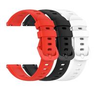NovemFoal 16mm Replacement Watch Bands Compatible with Radley Series 21/Sekonda Connect Smart Watch 40mm Straps, Soft Sport Wristband 16mm Premium Silicone Bracelet (Red+Black+White)