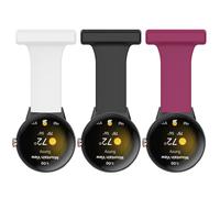 NovemFoal 3-Pack Brooch Straps Compatible with Google Pixel Watch 4 45mm/41mm Bands, Soft Silicone Pin Fob Hands-Free Strap Watch Band Accessories for Pixel Watch4 3 2 1 (Pack-3E, 45mm)