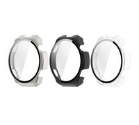 NovemFoal 3-Pack Case Compatible with Amazfit Balance 3 Screen Protector, Hard PC Full Coverage Protective Cover with Built-in Tempered Glass, Shockproof Scratch Resistant Bumper