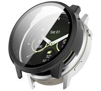 NovemFoal Case Compatible with Garmin Venu 4 Screen Protector, PC Tempered Glass Film Protective Cover, Full-Body Coverage Covers for Venu 4 45mm/41mm (Black, 45mm)