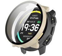 NovemFoal Cases Compatible with Suunto Vertical 2 Screen Protector, PC Protective Case Built with HD Tempered Glass Film Cover for Vertical2 Smart Watch (Ivory)