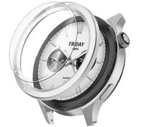 NovemFoal Premium Metal Bezel Ring Compatible with Xiaomi Watch S4 47mm with Tempered Glass Screen Protector for Watch S3 (Scale Silver)