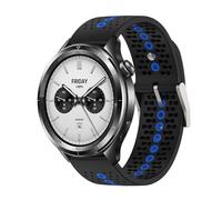 NovemFoal Replacement Band for Xiaomi Watch S4/Redmi Watch 5 Active/Lite Straps, Soft Silicone Breathable Air Hole Sport Strap for Xiaomi S3/S2/S1 Active/S1 Pro/S1/Watch2 Pro/Watch2 (Black-Blue)