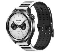 NovemFoal Replacement Strap Compatible with Xiaomi Watch S4/S3 Straps, Sport Breathable Hole Wristband Silicone Sweatproof Soft Band for Redmi Watch 5 Active/Lite (White-Black)