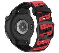 NovemFoal Silicone Watch Band Compatible with COROS Pace Pro Straps, Breathable Sport Replacement Strap, Durable Wristband Adjustable Wristband (Black-Red)