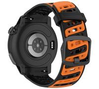 NovemFoal Silicone Watch Band Compatible with COROS Pace Pro Straps, Breathable Sport Replacement Strap, Durable Wristband Adjustable Wristband (Black-Orange)