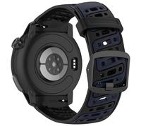 NovemFoal Silicone Watch Band Compatible with COROS Pace Pro Straps, Breathable Sport Replacement Strap, Durable Wristband Adjustable Wristband (Black-Blue)