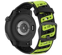 NovemFoal Silicone Watch Band Compatible with COROS Pace Pro Straps, Breathable Sport Replacement Strap, Durable Wristband Adjustable Wristband (Black-Green)