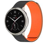 NovemFoal Watch Band Compatible with Amazfit Active 2 Square/Active2 Strap, Soft Silicone Straps Replacement Armband for Active/Active Edge/GTR Mini/GTS4 Mini (Black-Orange)