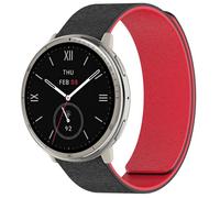 NovemFoal Watch Band Compatible with Amazfit Active 2 Square/Active2 Strap, Soft Silicone Straps Replacement Armband for Active/Active Edge/GTR Mini/GTS4 Mini (Black-Red)