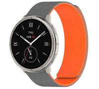 NovemFoal Watch Band Compatible with Amazfit Active 2 Square/Active2 Strap, Soft Silicone Straps Replacement Armband for Active/Active Edge/GTR Mini/GTS4 Mini (Gray-Orange)