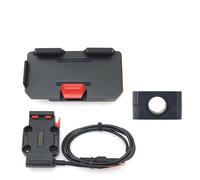 NOVEMS Motorbike Phone Holder For R1250GS F900XR R18 Motorcycle Wireless Charging 12mm 16mm 22mm Crossbar Roll Bar Phone Navigation Bracket Base Motorbike GPS Mount(A Set - Red 16mm)