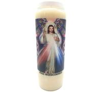 Novena Jar Prayer Candle 18 x 7 cm 100% Vegetable Combustion 9 days - 216 hours (Merciful Jesus)