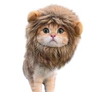 Novent Cat Lion Mane Costume,Cat Lion Mane, Lion Hair Pet Cat Costume Cat Cosplay Clothing, Smooth Lion Hair, Funny Kittens, Dress Kittens, Washable Fancy Costume Lion Hair Hat, Cat Cosplay Clothes