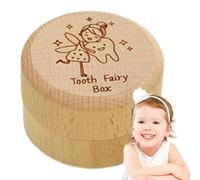 Novent Tooth Fairy Box - Wooden Baby Box for Tooth,Keepsake for Boy or Girl, Teeth Container for Birthday Baby Shower, Tooth Saver