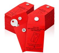 Noveread 100 Pcs Stock Key Envelopes. 25 x 3.5 Inch Red Safe Deposit Envelopes with Lock Durable 250g Paper for Bank Vault Keys Storage and Security