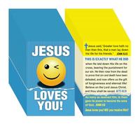 Noveread 200 Pcs Gospel Tract Card Salvation Cards Pocket Holy Postcard Prayer Postcards Christian Inspirational Bible Verses Bookmark for Christian Gift(Jesus Loves You)
