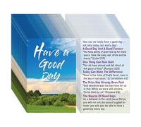 Noveread 200 Pcs Gospel Tract Card Salvation Cards Pocket Holy Postcard Prayer Postcards Christian Inspirational Bible Verses Bookmark for Christian Gift(Have A Good Day)