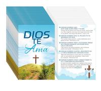Noveread 200 Pcs Spanish Gospel Tract Card Salvation Cards Pocket Holy Postcards Prayer Postcards Christian Inspirational Bible Verses for Christian Gifts Women Men(God Loves You)