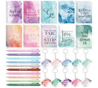 Noveread 30 Sets Inspirational Gifts Bulk for Women Boss Mini Notepads Inspirational Pens Bulk Employee Appreciation Acrylic Keychain Vet Tech Week Gifts for Coworker Nurse Christmas Stocking Stuffer