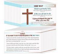 Noveread 300 Pcs Jesus is The One Way Gospel Tract Card Plan of Salvation Cards Bible Tracts Prayer Postcards Christian Bookmark Bulk Pocket Holy Postcards Christian Gifts Women Men Ministering Tool