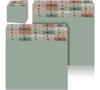 Noveread 75 Pcs Alphabet File Dividers A-z Top Tab Guides Set, Letter Size Alphabetical File Divider with 5 Tabs for Cabinet Heavyweight Desk Organizer for School Office(Morandi Colors)