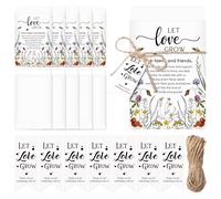 Noveread Let Love Grow Wedding Party Favors with Let Love Grow Packet Wedding Envelopes Thank You Tags Bridal Shower Gifts for Guests(50 Set)