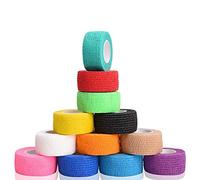 Noverlife 12 Colors Non-wonven Self Adhesive Bandage Wrap for Finger Guard Nail Protector, 2.5cm x 4.5m / 1" x 5yd Waterproof Cohesive Elastic Tape Sports Fixing Band Stretch Wrap